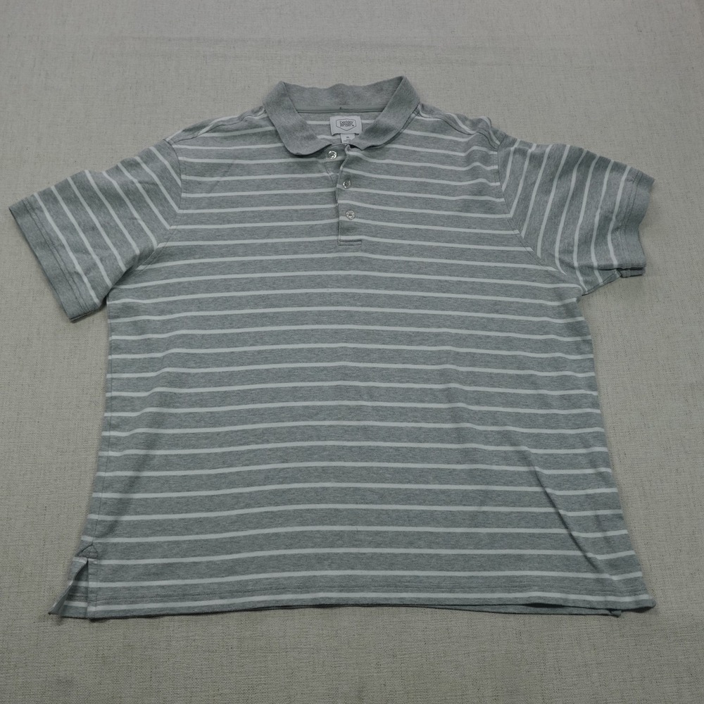 Berkley Jensen Polo Shirt Mens XL Striped Pima Cotton Short Sleeve Casual Golf